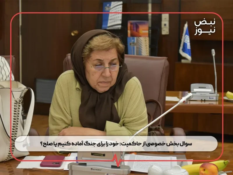 سوال بخش خصوصی از حاکمیت: خود را برای جنگ آماده کنیم یا صلح؟