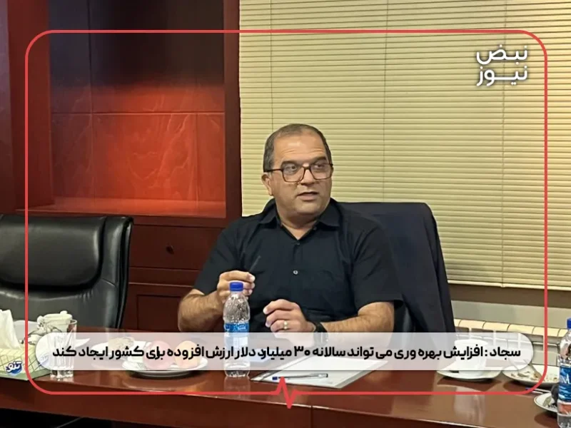 سجاد : افزایش بهره‌ وری می‌ تواند سالانه ۳۰ میلیارد دلار ارزش افزوده برای کشور ایجاد کند