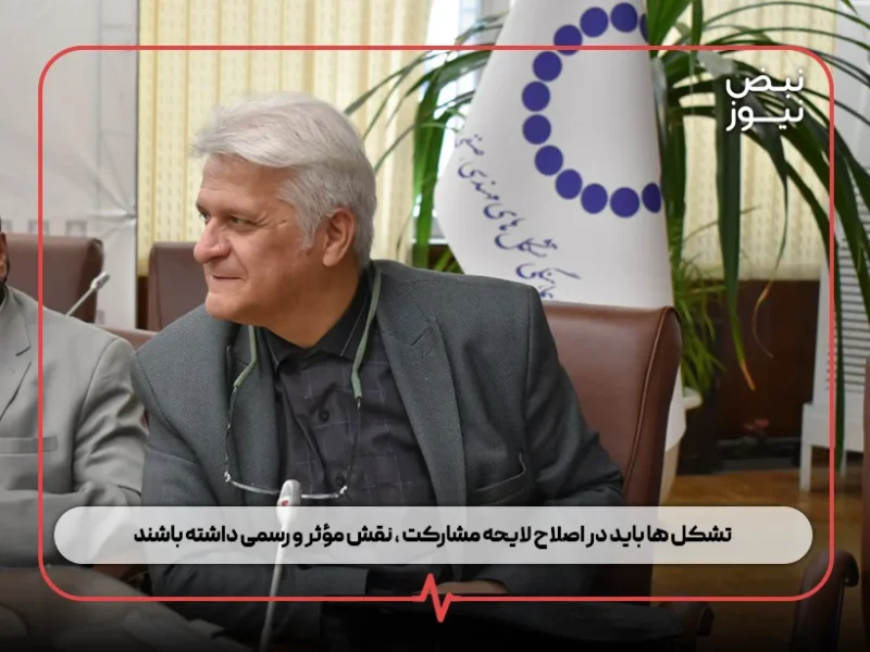 تشکل‌ ها باید در اصلاح لایحه مشارکت ، نقش مؤثر و رسمی داشته باشند