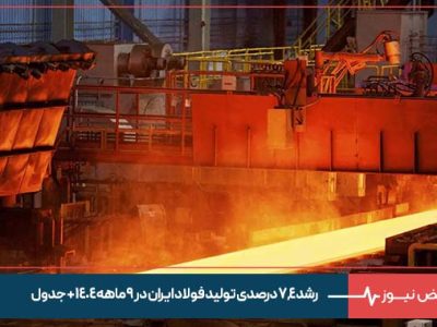 رشد ۷.۴ درصدی تولید فولاد ایران در ۹ ماهه ۱۴۰۴ + جدول